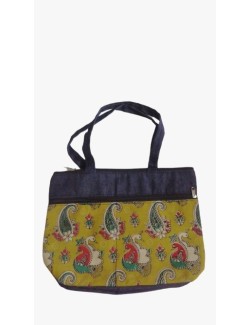 Jute Hand Bag Kalamkari Printed