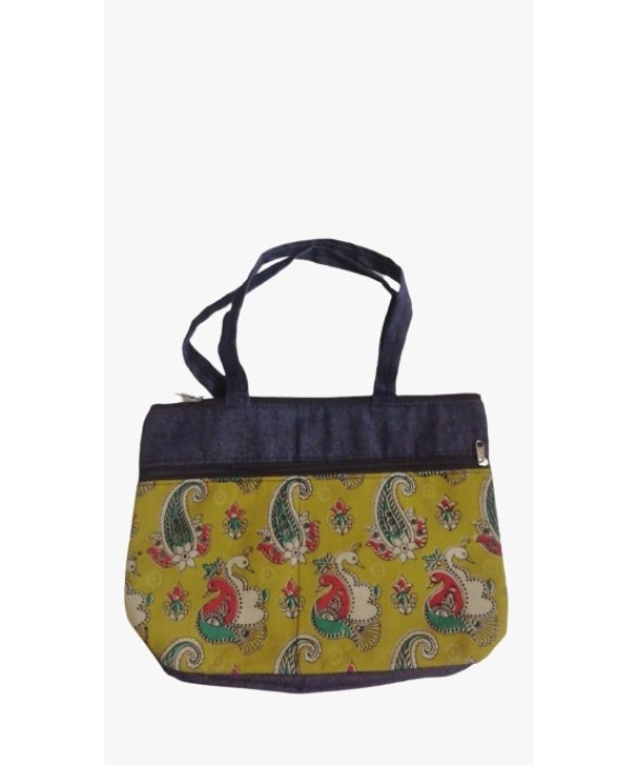 Jute Hand Bag Kalamkari Printed